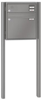 RENZ/Quadra/Freistehende Briefkastenanlage Standbriefkasten/RAL-Farbe 9007 Volumen 1/zum Einbetonieren/Sprechsieb Oben/Dein-Briefkasten.de