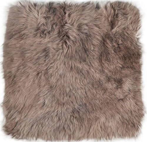 Kuhfelle Online & Nomad Lammfell Sitzauflage Stuhlkissen aus echtem kurzwolligen Lammfell Natur 37 x 37 cm Schaffell Auflage (Taupe)