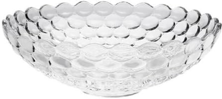 JUNYFFF Large Glass Crystal Fruit Bowl Candy Bowl Serving Bowl Decorative Bowl Home/Office Multipurpose Tray Crystal Eco-Friendly Glass Bowl, 30Cm,G