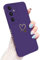 Newseego Carcasa Samsung Galaxy S24 Plus, Diseño de Corazón de Amor Dorado Mujeres Niñas Suave Silicona Líquida Protección Cámara Funda Protectora para Samsung Galaxy S24 Plus-Púrpura