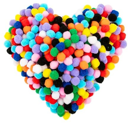 FURREN 2000 Stück Mini Pompons zum Basteln Bommeln Pompoms 1cm Filzkugeln Bunt Ponponbälle Bunt Wattebällchen bastel Pompons Klein Bastelkugeln Pom Poms für Handwerk Herstellung,Ostern, Weihnachten