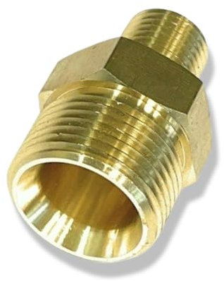 M&M Smartek Adattatore idropulitrice M22 x 1,5 AG a 1/4 AG corto – Connettore 1: filettatura esterna M22 x 1,5 – Connettore 2: 1/4 filettatura esterna – Materiale: ottone