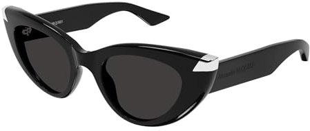 ALEXANDER MCQUEEN Womens AM0442S-001 50 Woman Recycled A Sunglasses, Black-Black-Grey