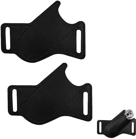 LONGHAO 2 pcs Fodero per Coltelli Tascabili,Fodero per Coltello,Porta Coltello Da Cintura,Fondina per Coltellino,per Cintura Holster Penknife Tool Pouch Regalo fatto a mano(Coltello non incluso)