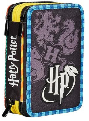 Seven Harry Potter Mäppchen, Mehrfarbig, Federtasche für Schreibwaren, Etui mit Stiften, Kugelschreiber, & mehr, 3 Fächer, Mädchen & Jungen, Schule - Grundschule, XXL