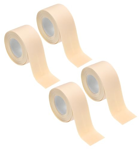 sourcing map 4 Rolls Beige Caulk Sealant Strip Waterproof Self Adhesive 1.4 x 10.5Ft Toilet Caulk Tape, Bathtub Caulk Sealing Strip for Kitchen Countertop, Sink, and Floor Edge Protector