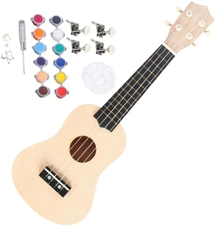 Ukulele Bausatz zum Selberbauen Griffbrett aus Lindenholz in Handarbeit | Ukulele-Bausatz Aus Holz Montagewerkzeuge, Handarbeit, Anfänger, Üben, Reisen, Musiklernen, Hobby, Outdoor, Spaß