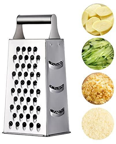 YDware Reibe Edelstahl Vierkantreibe 23,7 cm Höhe Reibe Für Gemüse Edelstahl-Geeignet für Gemüse usw 1 Stück (Silber)
