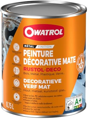 OWATROL - RUSTOL DECO MAT - Peinture antirouille décorative - Gris Anthracite RAL 7016-0.75 litre