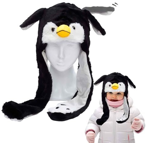 Shyllin Mütze mit Beweglichen Ohren, Hasenhut mit Beweglichen Ohren, Hasenohren Hut geeignet für Kostümparty, Weihnachtsfeier, Karneval, Cosplay