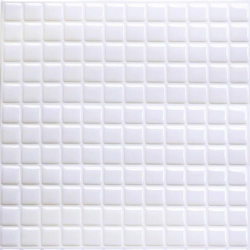 HyFanStr 3D Fliesenaufkleber Küche, Selbstklebende 3D Mosaik Fliesenaufkleber Bad Wasserdicht Fliesendekor Aufkleber 20X30cm
