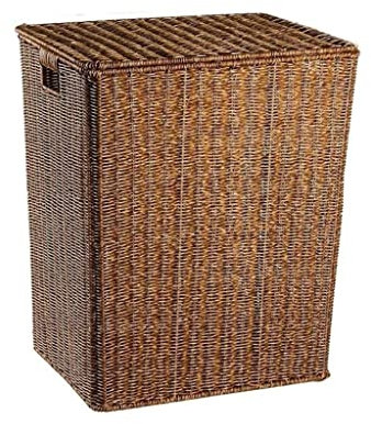 FYLDQAXU Papelera de Basura, Papelera Tejida, Papelera Rectangular, Papelera con Asas para baños, oficinas en casa, Papelera de Cocina y baño (Azul: marrón Oscuro) (Azul Azul)