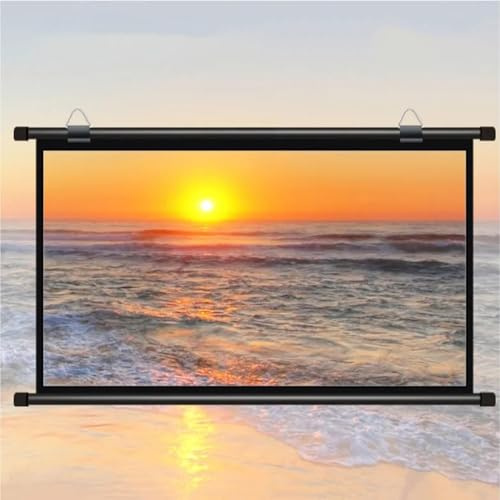 SXKJQER Heimkino, Faltbare Projektionsleinwand, Leinwand Rollo, 30, 40, 50, 60, 72 Leinwand, Deckenmontage Und Wandmontage, 4:3 HD Projektionsschirm Anti-Falten, Projektionsleinwand(16:9,40)