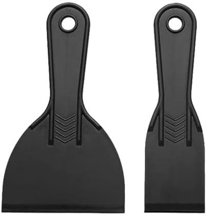 WOLMIK Set di 2 raschietti per stucco, set di raschietti per stucco, strumenti per stucco, raschietti per stucco per spackling, rattoppatura, decalcomanie, carta da parati, adesivi per rimozione,