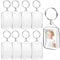 8 Stück Schlüsselanhänger Foto, Acryl Foto Schlüsselanhänger, Foto Insert Schlüsselbund Transparent Schlüsselanhänger Bild Schlüsselanhänger für Foto Bilderrahmen Schlüsselring für Männer und Frauen