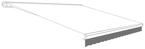 Eclipse Volant aus Polyacryl inkl. Keder, hochwertiges Markisentuch Farbe: Grau, Markisenbreite: 4.0 m Zubehör für Verschiedene Markisen als Sonnenschutz für Balkon und Terrasse