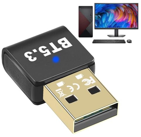 Récepteur de dongle sans Fil, récepteur de dongle d'émetteur USB,5.3 Récepteur PC sans Fil | Plug and Play, l'adaptateur USB Prend en Charge la Transmission Audio Haute définition