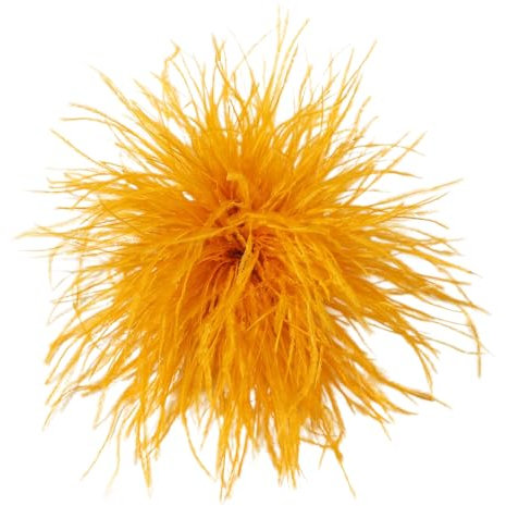 Broche Plume Duveteuse Plume d'autruche Broche Mariée Mariage Fête Noël Robe Up Corsage Pin Chapeau Accessoires pour Femmes Fête de Mariage Danse Banquet Robe Accessoires de Vêtements, Jaune Vif B