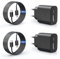 2er-Pack 25W USB C Ladegerät Super Fast Charger mit 2M Typ C Ladekabel, 2-Port USB-A&USB-C Handy Netzteil Adapter für Samsung Galaxy S25/S24/S23/S22/S21/S20 Ultra/S10/S9/A56/A55/A54/A34/A25/A16
