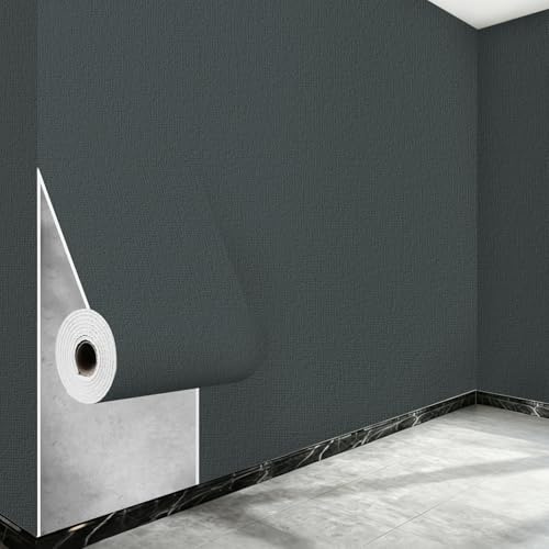 Anttyscar 7Roll Dark Grey Thicken Self Adhesive Wallpaper 3D Thermal Insulating Peel and Stick Wallpaper Thermal Insulating Wall Panels Stick On Wall Covering Kitchen Removable Furniture Sticker