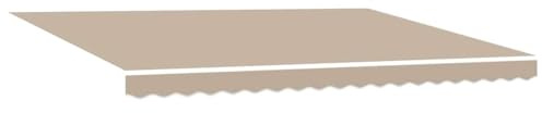 vidaXL Markisenersatzstoff Beige 430 x 345 cm Polyester, Moderner, rechteckiger Markisenstoff, wetterfest, UV-Schutz, wasserabweisend, pflegeleicht, ideal für draußen