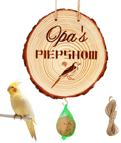 ORUZA Geschenke für Bester Opa, Meisenknödelhalter Opas, Opas Piepshow zum Aufhängen Lustige Holzgeschenk für Opa Meisenknödelhalter für Wildvögel