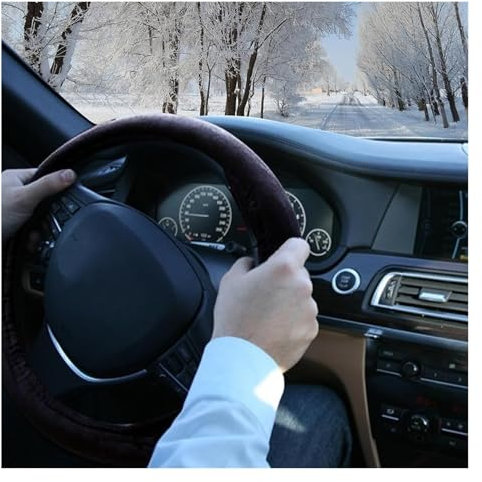 Auto Beheizte Lenkrad Abdeckung 36cm DC12V Winter Hand Wärmer Zubehör Schutz Lenkradbezug(Blau)