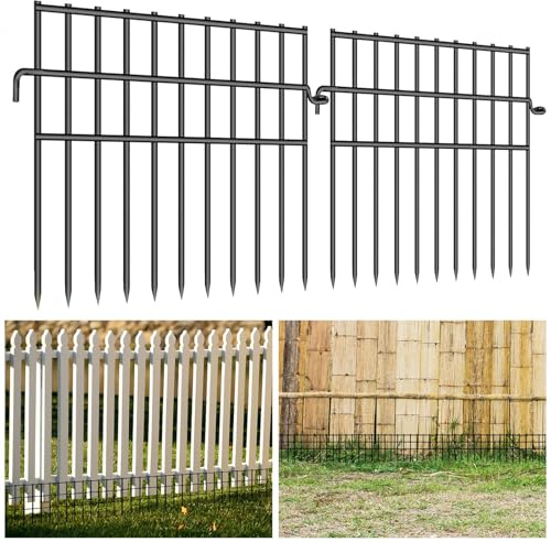 MOOTACO 25 Stück Metall Gartenzaun Dekorativer, Steckzaun für Hunde