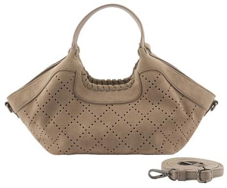 FREDsBRUDER Leder Handtasche Umhängetasche Hey Lovely Collection Small Shopper Soft Taupe