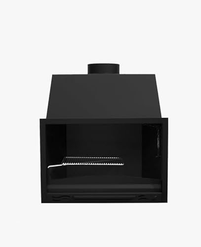 MF - Asador Frontal H-80-C de Leña con Cajón Cenicero y Parrilla Giratoria para Cocción y Asado