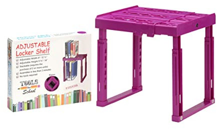 Tools for School Höhe und Breite verstellbares Spindregal – starker ABS-Kunststoff – Breite verstellbar von 20,3 cm – 31,8 cm und Höhe verstellbar von 25,4 cm – 35,6 cm – patentiertes Design –