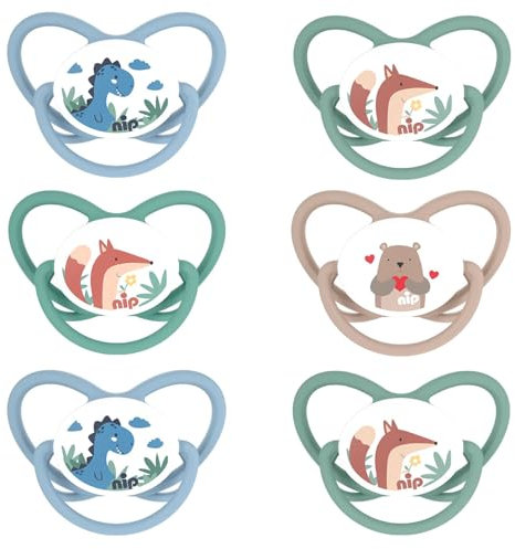 NIP Spar-Set Silikon Schnuller Butterfly mit Ring Gr 3. (18-32 Mo.) 6er Pack Boys BPA frei made in Germany