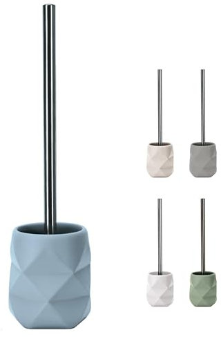 KW Crackled Pastel Colour Toilet Brush and Holder (Water Blue)