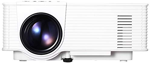 CGOLDENWALL Mini-Projektor, 1920 x 1080P, tragbarer Filmprojektor mit 50.000 Stunden LED-Lampe, kompatibel mit TV Stick, HDMI, VGA, TF, AV und USB, zum Anschauen von Filmen, Heimunterhaltung (weiß)
