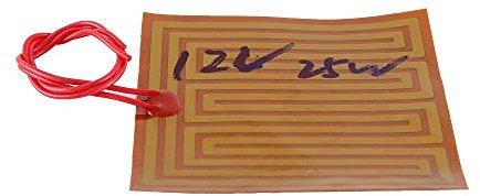 AILOVA Heizfolie, 12V 25W PI Klebeband, 100 Durchmesser, 1 Stück Flexibler Polyimid Heizfolie Klebstoff
