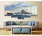 JJJKK Bilder Kunstdrucke - 5 Teilige Wandbilder - Deutsches Schlachtschiff Bismarck Kriegsschiff - Leinwand Bild Schlafzimmer - 5 Stück Wandkunst Moderne Dekoration Leinwand Poster