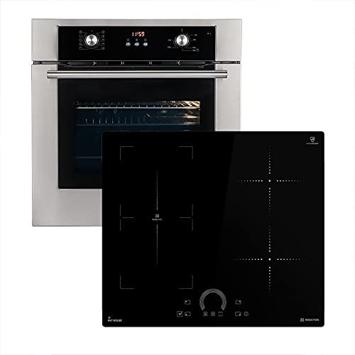 Conjunto: 60cm Horno electrico empotrable BO8810SS + 60cm Placa induccion IH85901FZ | Aire caliente | Extracciones telescópicas | Temporizador automático | SET8810IH592FZ