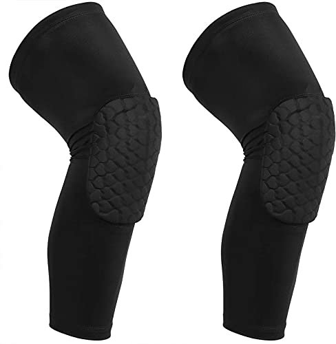 Colorful Outdoor Knieschoner Damen Herren,Verlängerte Kompression Kniebandage,8mm Dickes Pad Absturzsicher Knieschützer Bienenwabe Knee Pads für Basketball Volleyball Fussball Laufen Wandern (S)