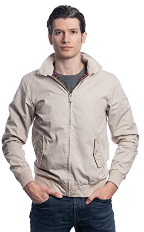 Harrington - BLOUSON EN RIPSTOP RECYCLÉ - HOMME - Blouson court - Coupe ajustée - Coupe-vent et Déperlant - 65% polyester RECYCLÉ, 35% coton - BEIGE - L