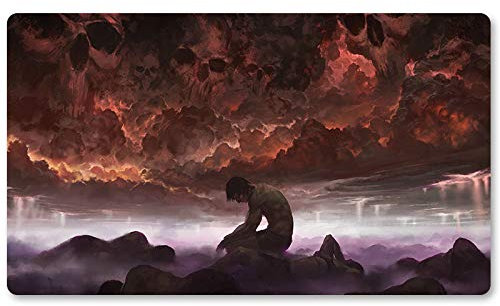 AKROMA'S VENGEANC,DE - Brettspiel MTG Spielmatten+Kostenlose wasserdichte Tasche,TCG Card Game Table Mat Größe 60X35CM, Mouse Pad kompatibel mit Digimon MTG TCG CCG RPG