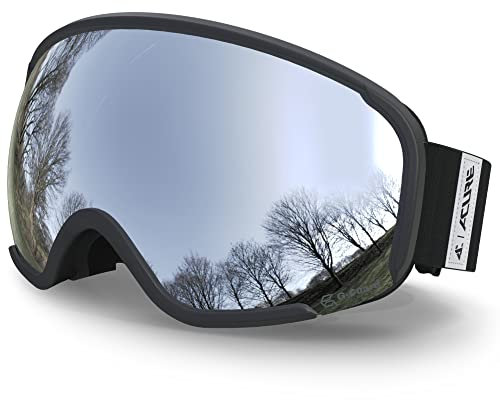 ACURE Skibrille für Herren Damen Erwachsene,Snowboard Brille OTG Ski Goggles Schneebrille mit Anti Beschlag UV400 Schutz UV-Schutz Jungen und Mädchen Kompatibler Helm
