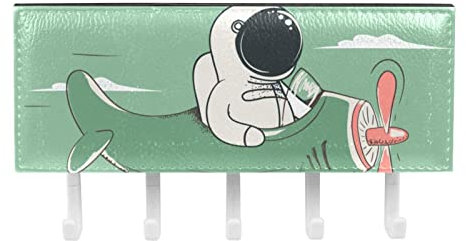 TBOUOBT Schlüsselhalter für Wanddekoration, Mail-Organizer und Schlüsselbrett für Flur, Küche, Bauernhaus-Dekoration,Cartoon Flugzeug Himmel