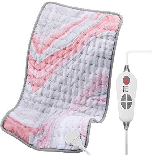 Fabludo [2023 Upgrade] XL Heating pad for Back/Shoulder/Neck/Knee/Leg Pain, Cramps and Arthritis Relief, 6 Fast Heating Settings, Auto-Off, Machine Washable, Moist Dry Heat Options, 12x24