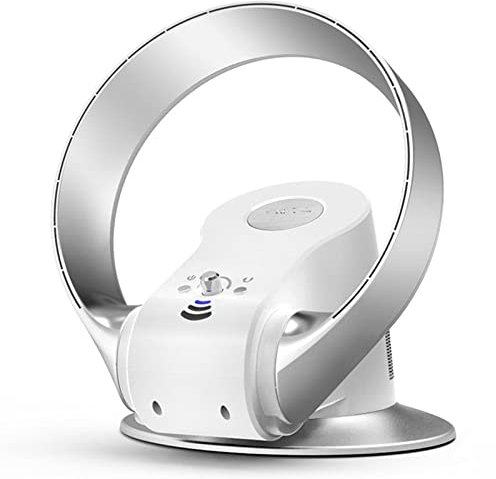 oiakus Bladeless Wall-mounted Fan, Floor Fan With Remote Control/timer, Silent Energy-saving Electric Fan, Rotary Button, 180° Angle Adjustment, 90° Swing Air Supply, for Home Office