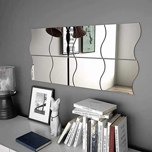 VACARX Lot de 8 miroirs muraux en verre ondulé de 20 x 20 cm, matériau de l'article : verre