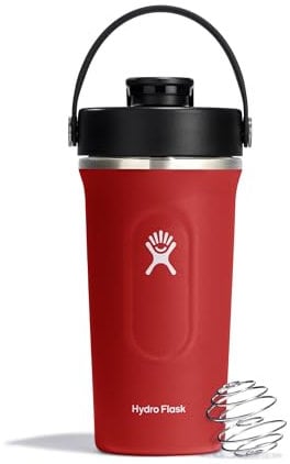 Hydro Flask - Insulated Shaker Bottle 709 ml (24 oz) for Protein Shakes and Supplements - Leakproof Chug Spout - Goji