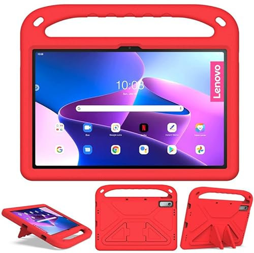 Kids Case For Lenovo Tab P11 (2nd Gen) TB350FU 11.5-Inch, EVA Foam Lightweight Shockproof Duarable, Tablet Cover with Handle Stand Case For Children Firendly, Red