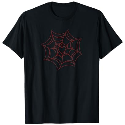 Niedliches Halloween-Spinnennetz-Herz T-Shirt