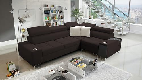 IM SOFA Eckcouch L-Form Bettfunktion Ecksofa MOREN II Links/rechts Farbe wählbar TOP Qualität