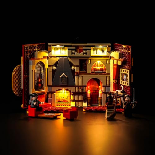 LocoLee Licht Kompatibel mit Lego Gryffindor Haus Banner, Led Beleuchtungs Compatible with Lego 76409 Harry Potter Gryffindor House Banner - Nur Lichter Set, Kein Modell